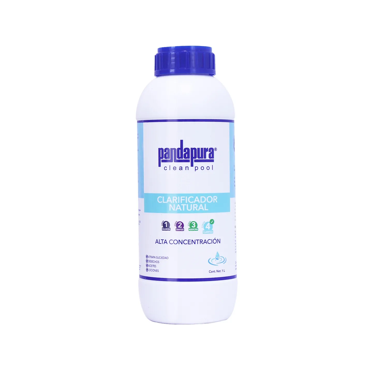 Paquete con 12 litros clarificador natural para piscinas